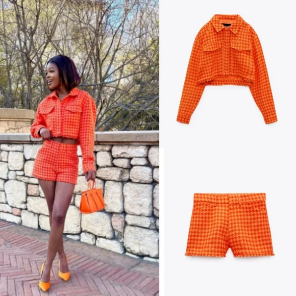 Zara | Jackets & Coats | Zara 2pcs Textured Crop Jacket